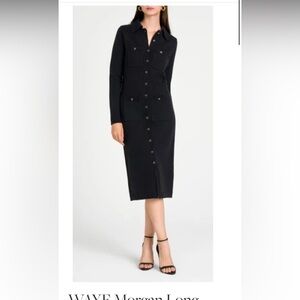 WAYF Morgan Long Sleeve Midi Sweater Dress in Black from Norstrom